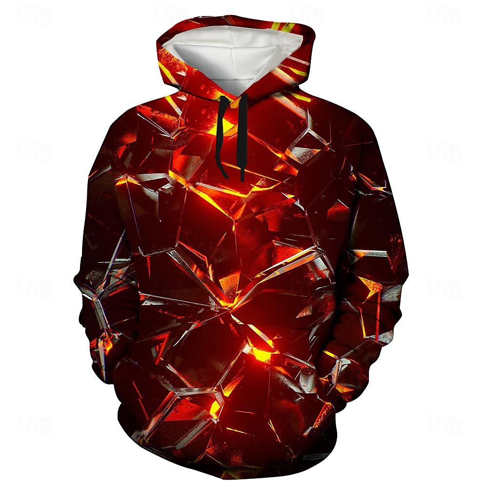 Colorful Geometric Print Hoodie for Stylish Fall and Winter Streetwear